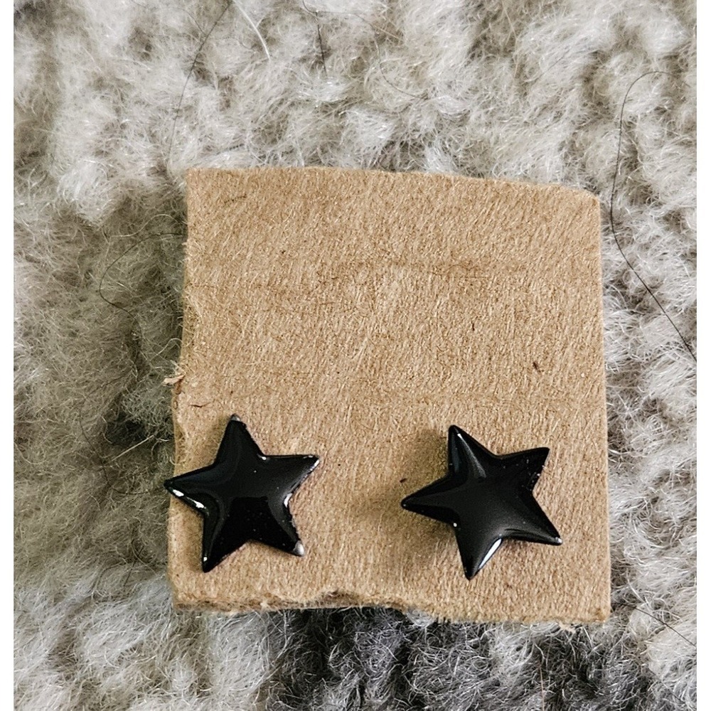 Vintage Y2K Black Star Stud Earrings